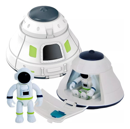 Brinquedo Astronauta Nave Espacial C/ Luz Bateria E Boneco 0