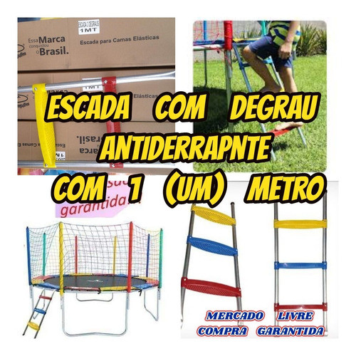 Escada P/cama Elastica 3 Degraus E 1 Metro Alt+brinde Oferta 1