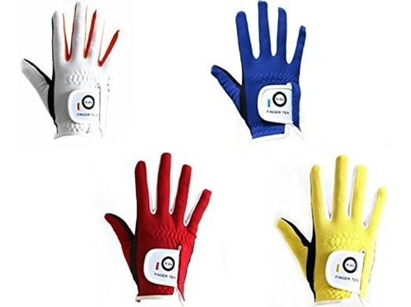Dedo Ten Niños Dura Feel Blanco Azul Rojo Amarillo Guantes D 0