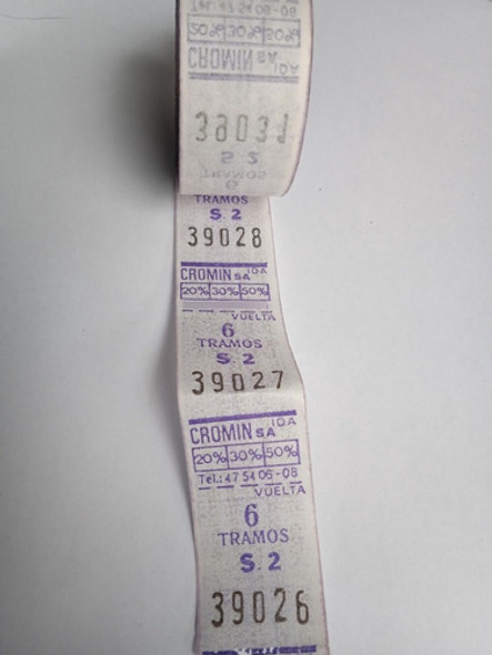 Antiguo Rollo De Boletos Cromin Ida 1