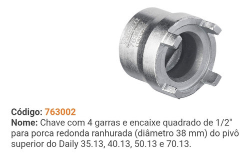 Llave 4 Garras 38mm Tuerca Redonda Rótula Sup Iveco Daily 1
