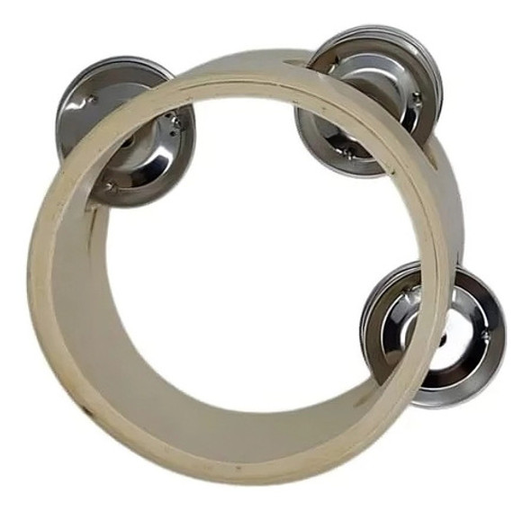 Pandereta Aro Madera 4 Pulgadas / 10 Cm Diametro 3 Sonajas 0