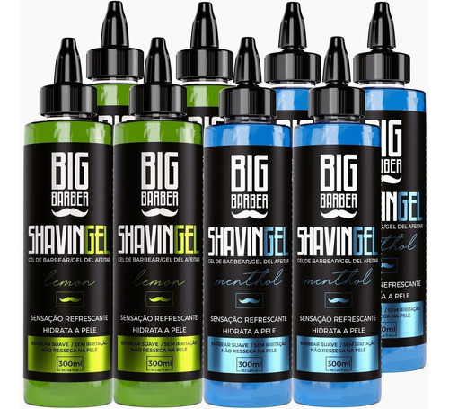 Kit Shaving Gel Barbear Bisnaga Big Barber Caixa 8 Unidades 0