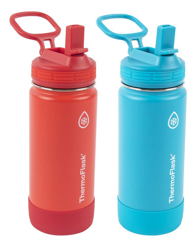 Par De Botellas De Agua Inoxidable Aisladas Al Vacío De 473m 0