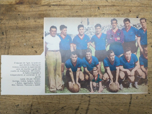 Recorte Tigre Equipo 1938 Vorazzo Quiroga Videla Otro 0