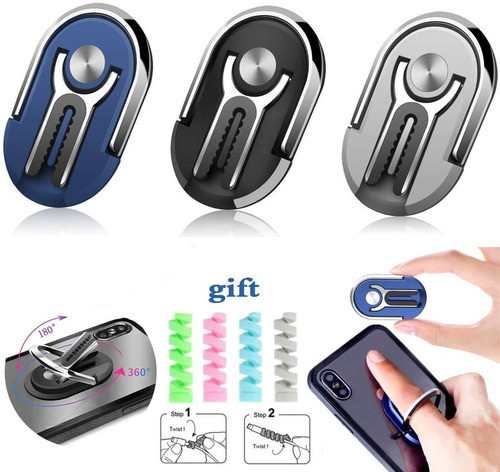 Soporte Anillo 360 Grados Rotacion3 En 1 D Celular Para Auto 1