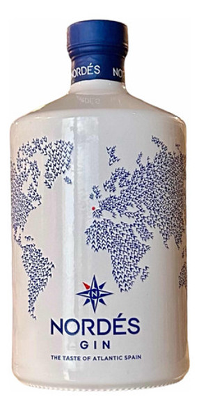Gin Nordes 700 Ml Botella Diseño 2024 Mapa Con Simil Aves 0