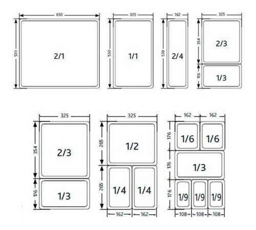 Bandeja Gastronorm Acero 2/1 15 Cm Gn Normalizada Cocina 1
