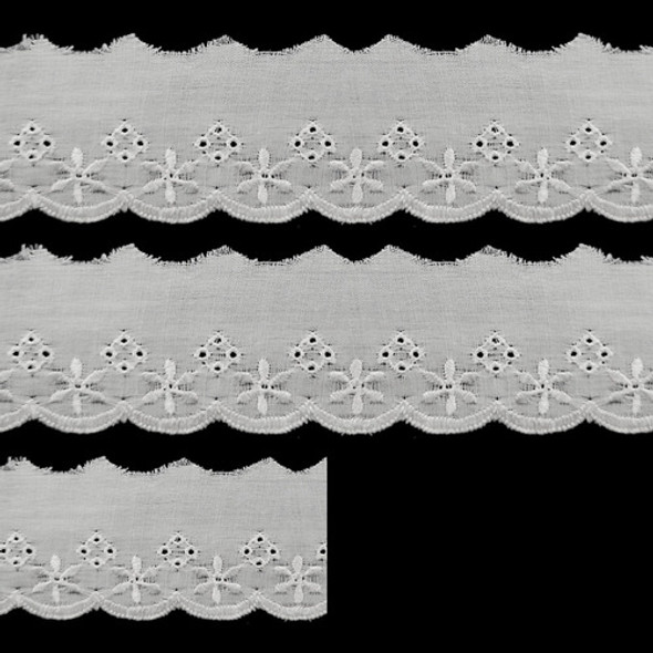 Bordado Inglês - 5cm X 13,7m - Branco 067 - Ro.152341 1