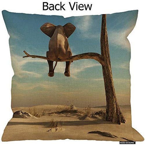Hgod Designs Funda De Cojín De Almohada Cuadrada De Elefante 1