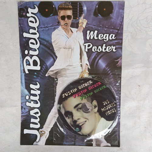 Poster Justin Bieber Sin Uso Doble Mas Dvd Sus Mejores Video 0