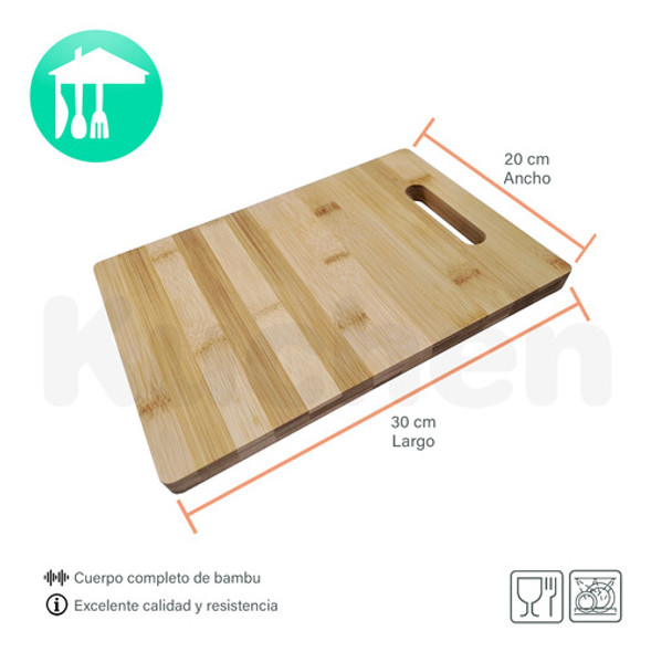 Tabla De Picar Chica Madera Bambu Bamboo 1