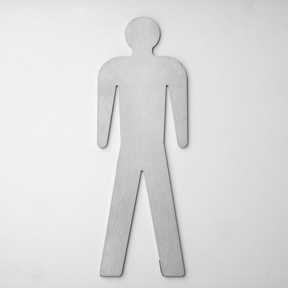 Placa Adesiva Para Porta Banheiro Wc Inox Escovado Homem 1