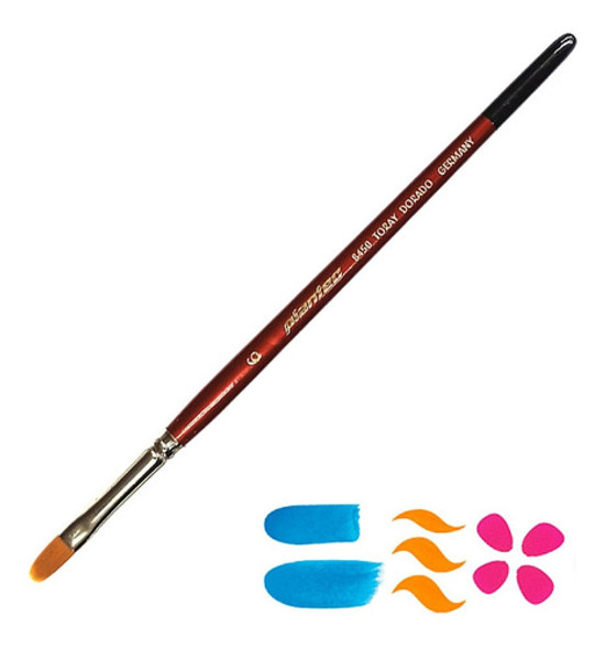Pincel Lengua Gato Plantec 8450 Pelo Fibra Sint. Dorado N 6 0