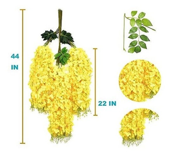 Pack De 12 Flores Artificiales De 1.14 M Amarillas 1