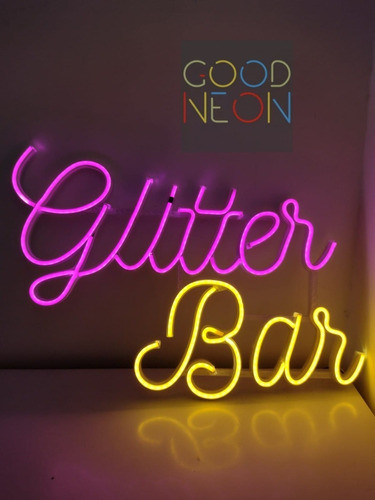 Glitter Bar Neon Led Dos Colores 0