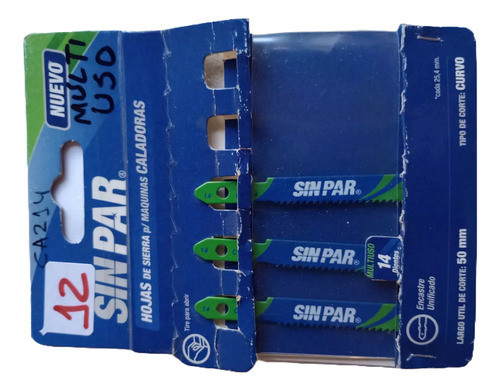 Hojas (3) Sierra Caladora - Sinpar Multiuso Corte Util  50mm 0
