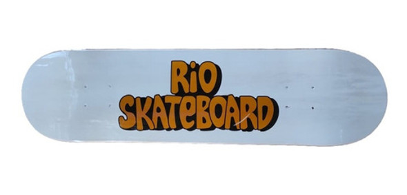 Shape Rio Skateboard 8.25 All White - Marfim + Fiberglass 1