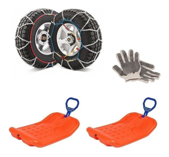 Kit Culipatin X 2 + Cadenas P/ Nieve 16mm + Guantes 0