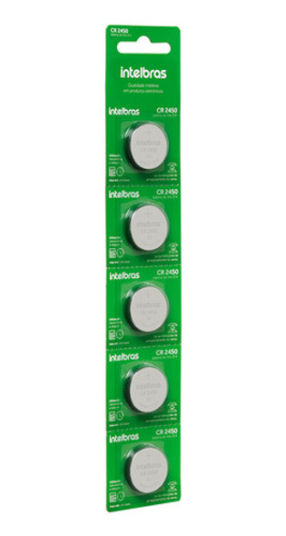 Cartela 10un Bateria Moeda Cr2450 3v Litio Intelbras 1