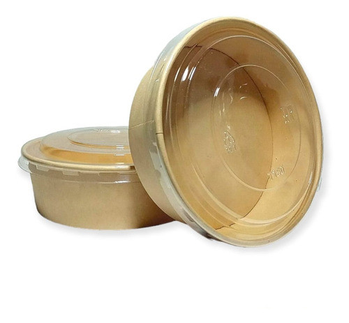 Bowl Bamboo Kraft 1000cc Pote Ensaladera Envase Descartable 0