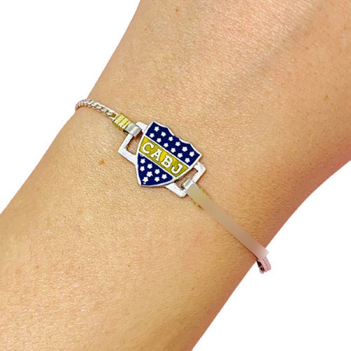 Pulsera Groumet Con Dije Boca Juniors Plata Y Oro Ps 217 0