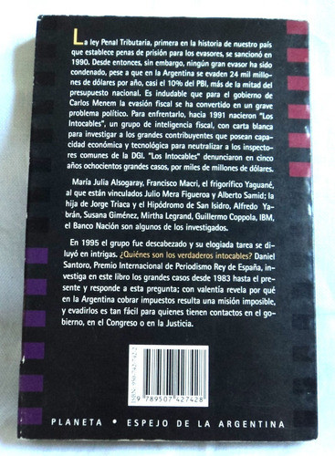 Libro Los Intocables Los Verdaderos Daniel Santoro B6 1