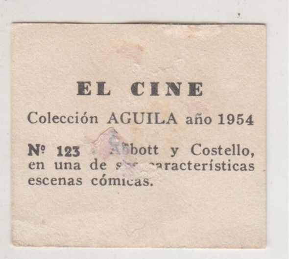1954 Cine Tarjeta Abbott Y Costello Humor Vintage Uruguay 1