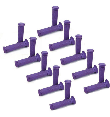 Set Juegos Puños Dual Grip Lila Motocross Enduro Pack X10 0