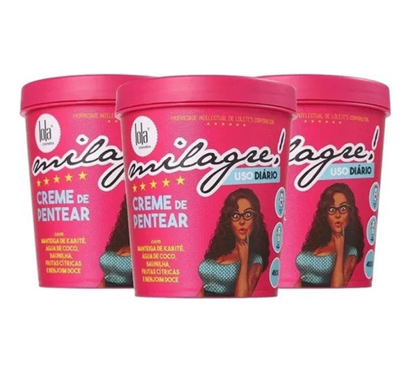 Lola Cosmetics Kit Triple Milagre Crema De Peinar 450g Prmo 0