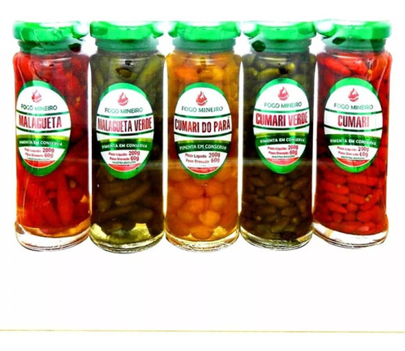 Pimenta Em Conserva Kit Com 5 Unidades 200g Fogo Mineiro 0
