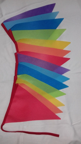 40mts Banderines De Friselina Multicolor Arcoiris 1