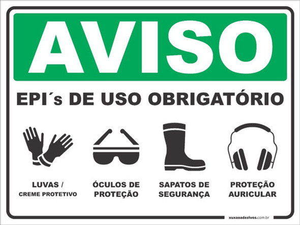 Placa Em Pvc_60x70 - Uso De Obrigatorio De Epi 0