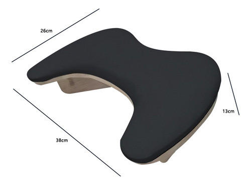 Descanso De Braço Em Formato De U, Preto Com Tapete Branco 1