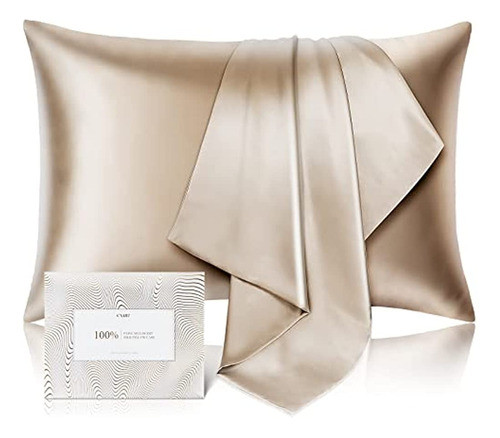 Funda De Almohada De Seda De Morera 100% Pura Para Cabello Y 0