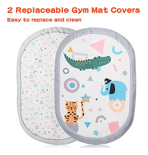 Gimnasio De Juegos Para Bebés Con 2 Fundas De Tapete Lavable 0