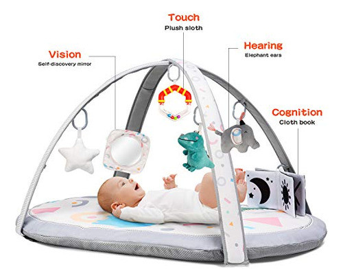 Gimnasio De Juegos Para Bebés Con 2 Fundas De Tapete Lavable 1
