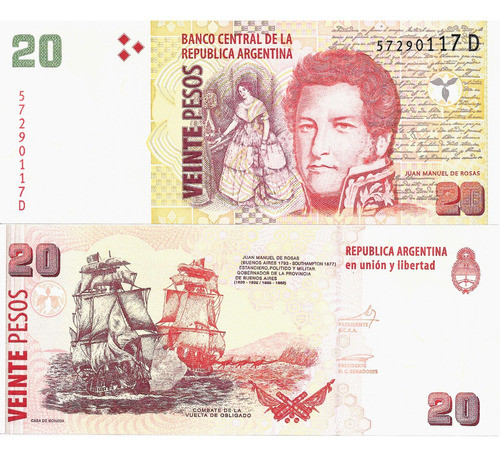 Bottero 3523 Billete De 20 Pesos Conv. 2010 2do Diseño - Sc 0