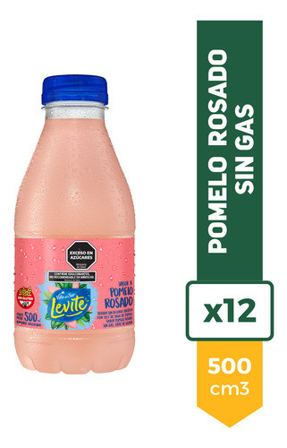 Agua Saborizada Levite Pomelo Rosado 500ml Sin Gas Pack X12 0