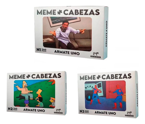Juego De Mesa Meme Cabezas Pack X3 Fight Rompecabezas 0