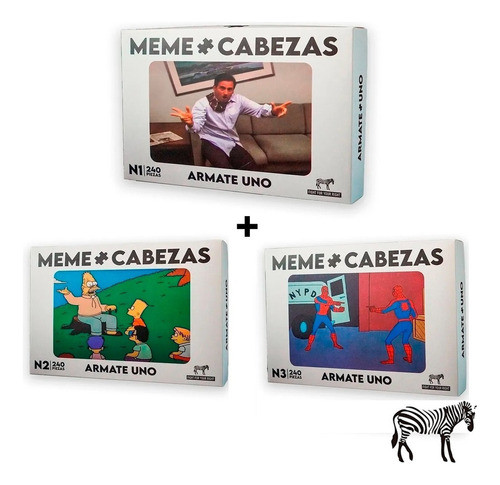 Juego De Mesa Meme Cabezas Pack X3 Fight Rompecabezas 1