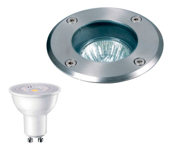 Spot De Piso Luz Exterior Jardin Embutir Con Led Gu10 0