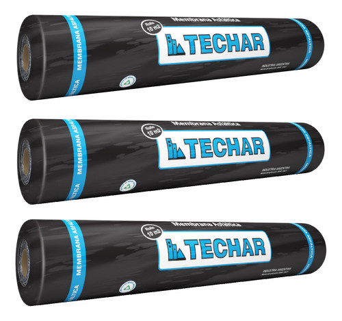 3 Rollos Membrana Alum Asfaltico 2mm 10m2 15kg Techar 0