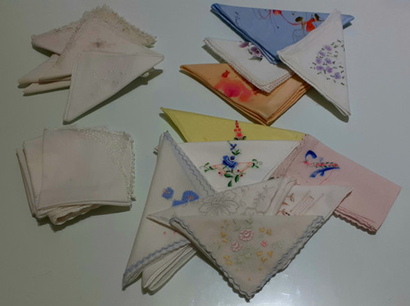 Antiguos Pañuelos De Cartera De Dama (lote De 23) 0
