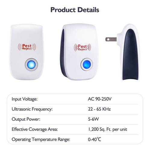 6 Repelente Eletrônico De Insetos Assusta Ratos E Baratas. 1