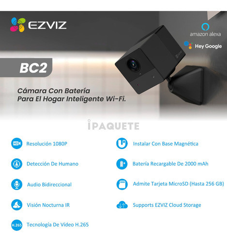 Cámara Seguridad Ip Ezviz Wifi Batería Espia Interior Fullhd 1