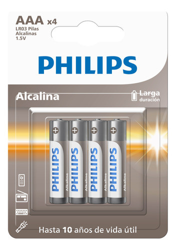 Pilas Aaa Alcalinas Philips Original Bp4 Pack X 24 Unidades 0