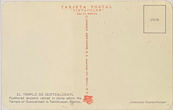 Antigua Postal Templo Quetzalcoatl México, P02/ 51 1