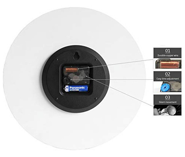 Reloj De Pared Negro Y Rojo Minimalista Moderno 1