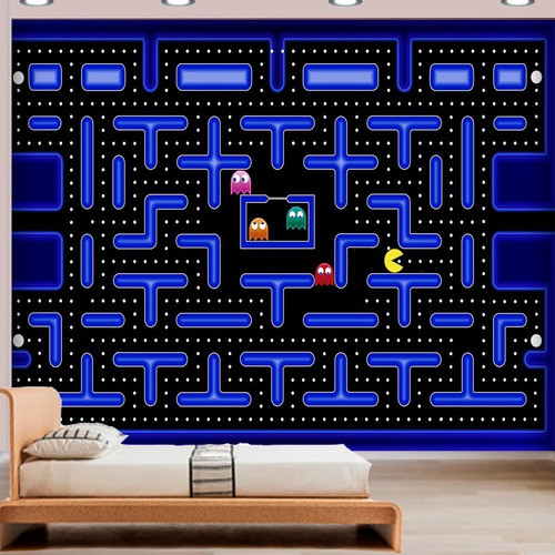 Papel De Parede Adesivo Pac Man / Come Come - 2,00x1,50 Mt 0